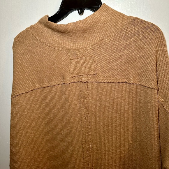 NWT Free People Casey Rib Tunic Sweater Camel Medium - Picture 11 of 16